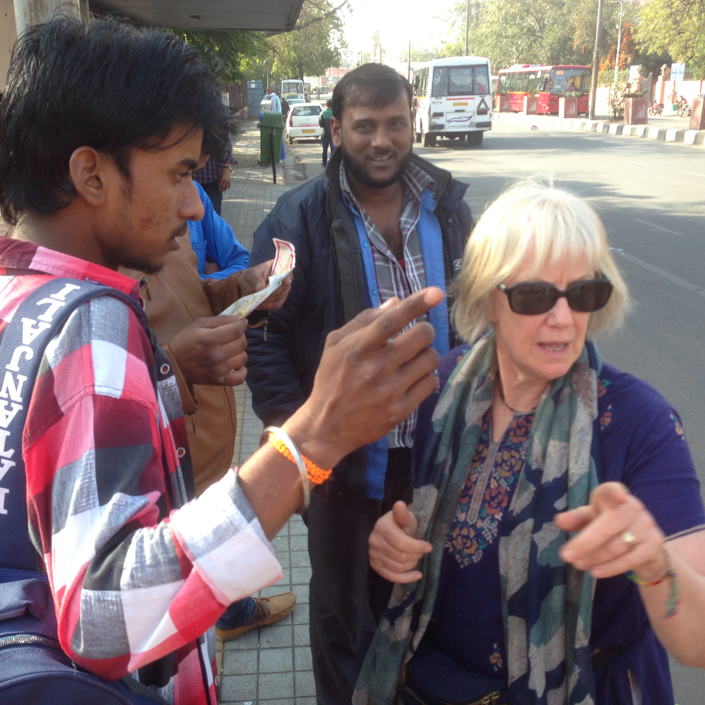 Narda Biemond getting or giving directions in Raipur India January 2018
