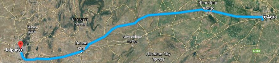 Train Agra to Jaipur