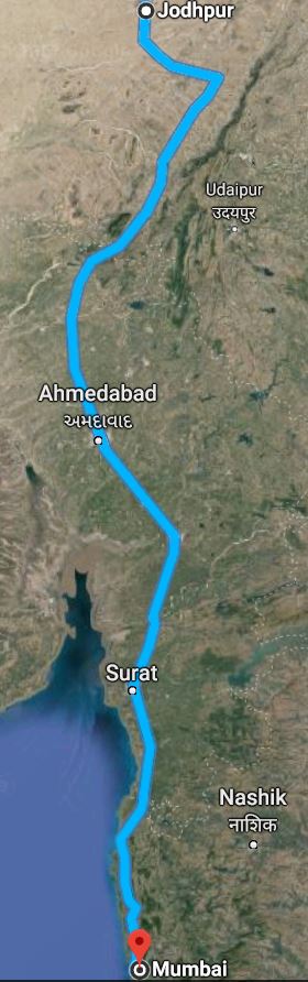 Jodhpur to Mumbai by train