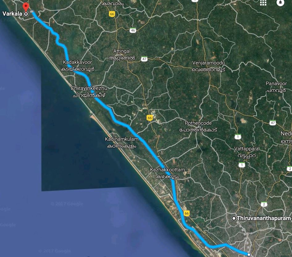 train 
Thiruvananthapuram to
Varkala 